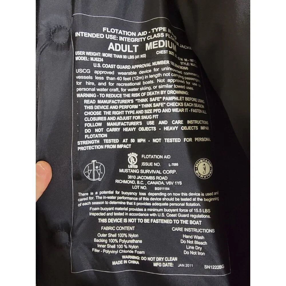 Mustang Survival Jacket MJ6224 - Medium - Picture 4 of 8